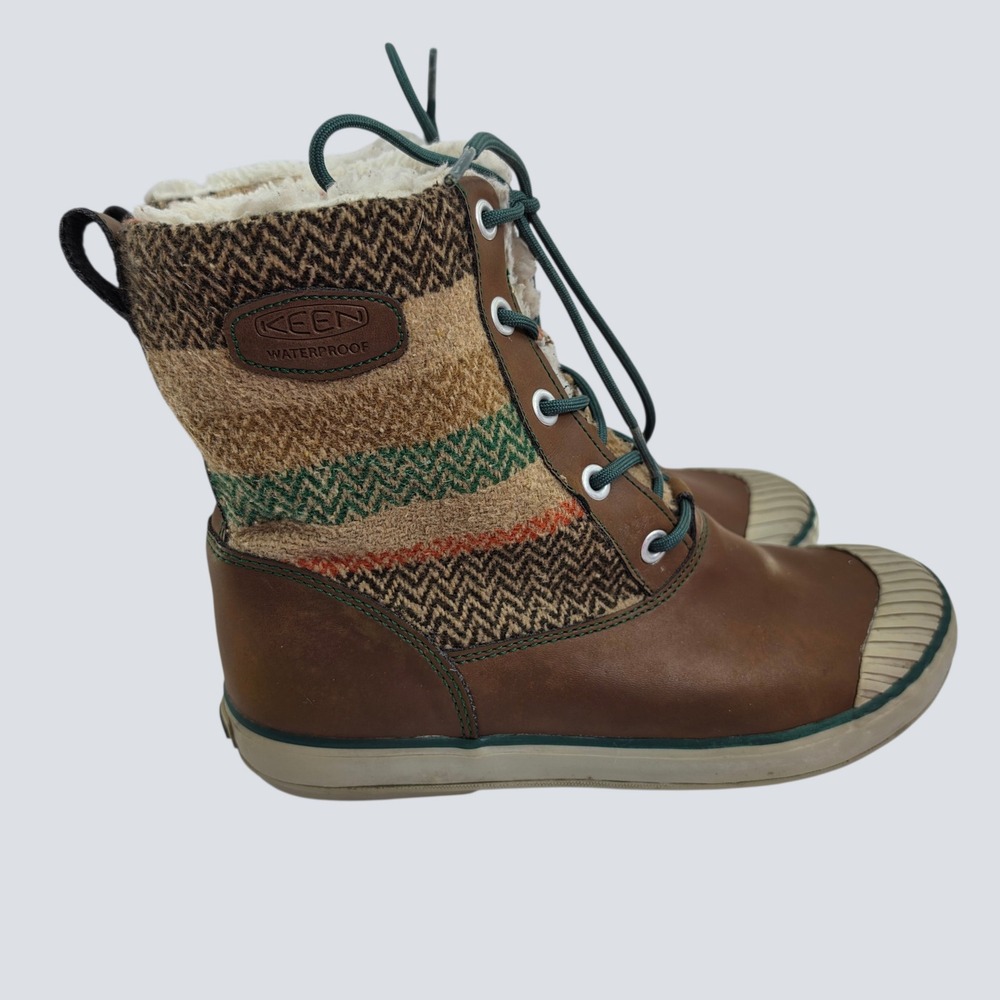 Keen Gorpcore Waterproof Leather Wool Boots 9.5 Cabin Core Boho Brown